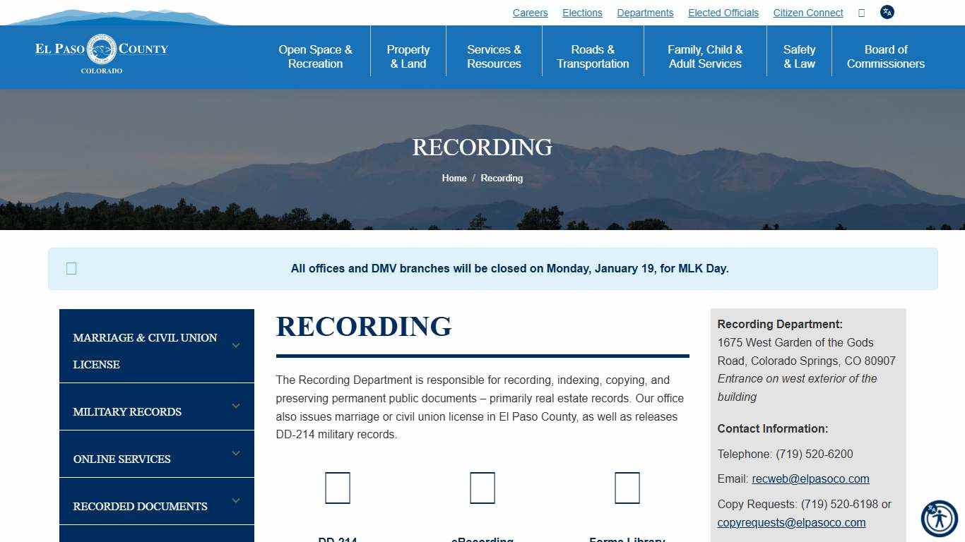 Recording - El Paso County Clerk and Recorder