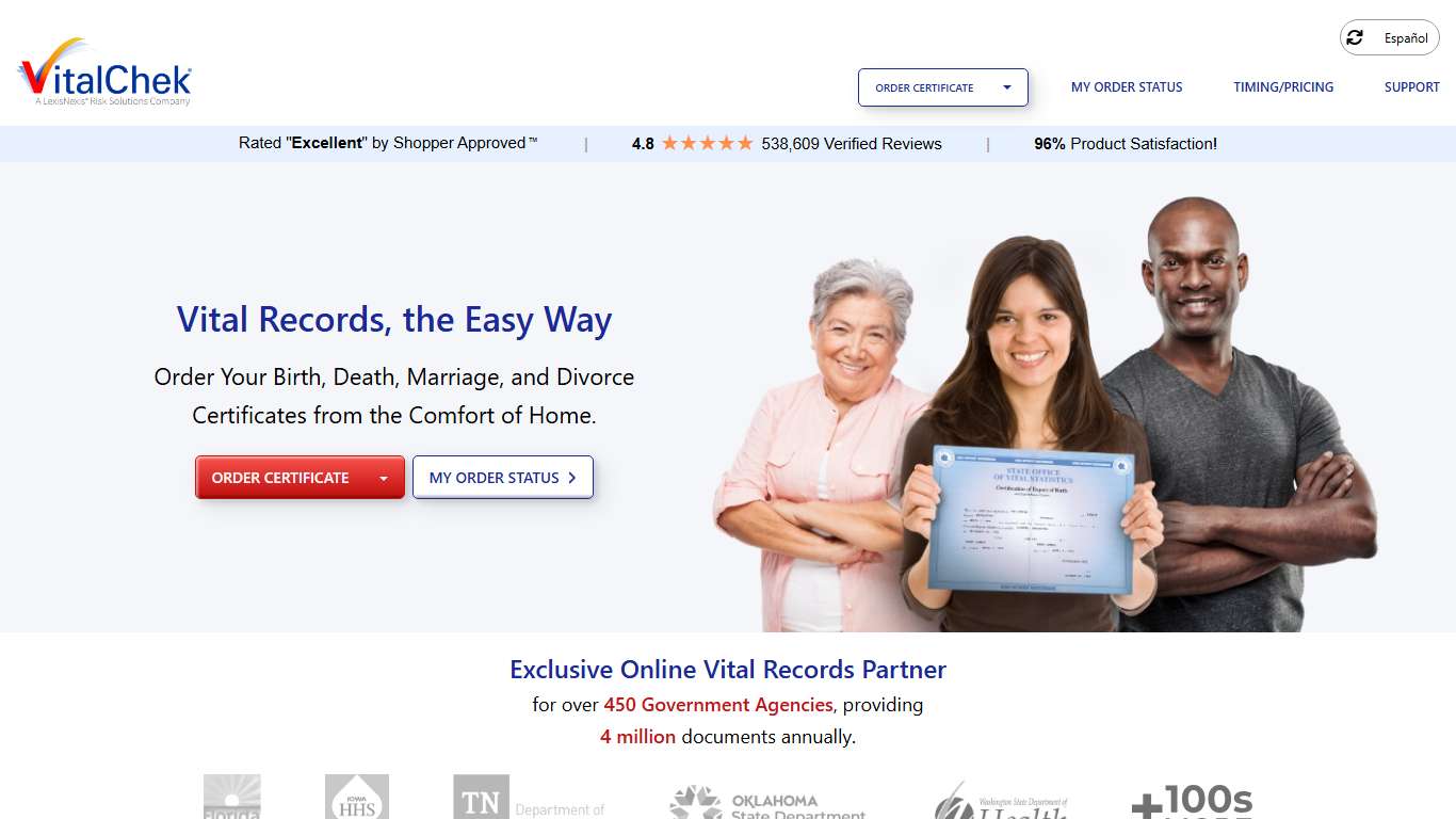 Order Vital Records Online - Official Government Documents| VitalChek